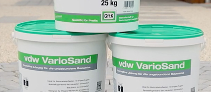GftK vdw VarioSand ideally suitable for concrete cobbles and stones with narrow joints